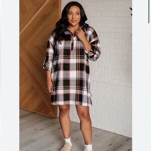 Jodifl Make it Right Plaid Shirt Dress Fall Cozy Preppy Classic